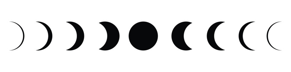 Simple illustration of the phases of the moon vector