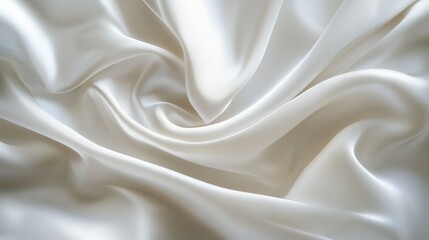 Obraz premium Soft White Fabric Texture with Natural Folds – Elegant and Smooth Textile for Luxury Interior or Fashion Design
