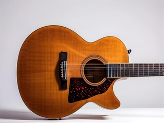 Acoustic Guitar on a White Background