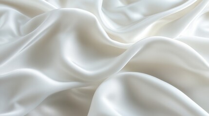 Obraz premium Soft White Fabric Texture with Natural Folds – Elegant and Smooth Textile for Luxury Interior or Fashion Design