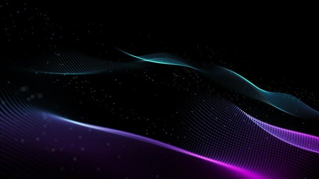 Blue smooth futuristic abstract waving shape evolving in a seamless loop. Elegant abstract technology composition.