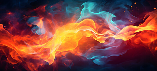 Fototapeta premium water fire shaped wallpaper design abstract organic colorful background, ai generative