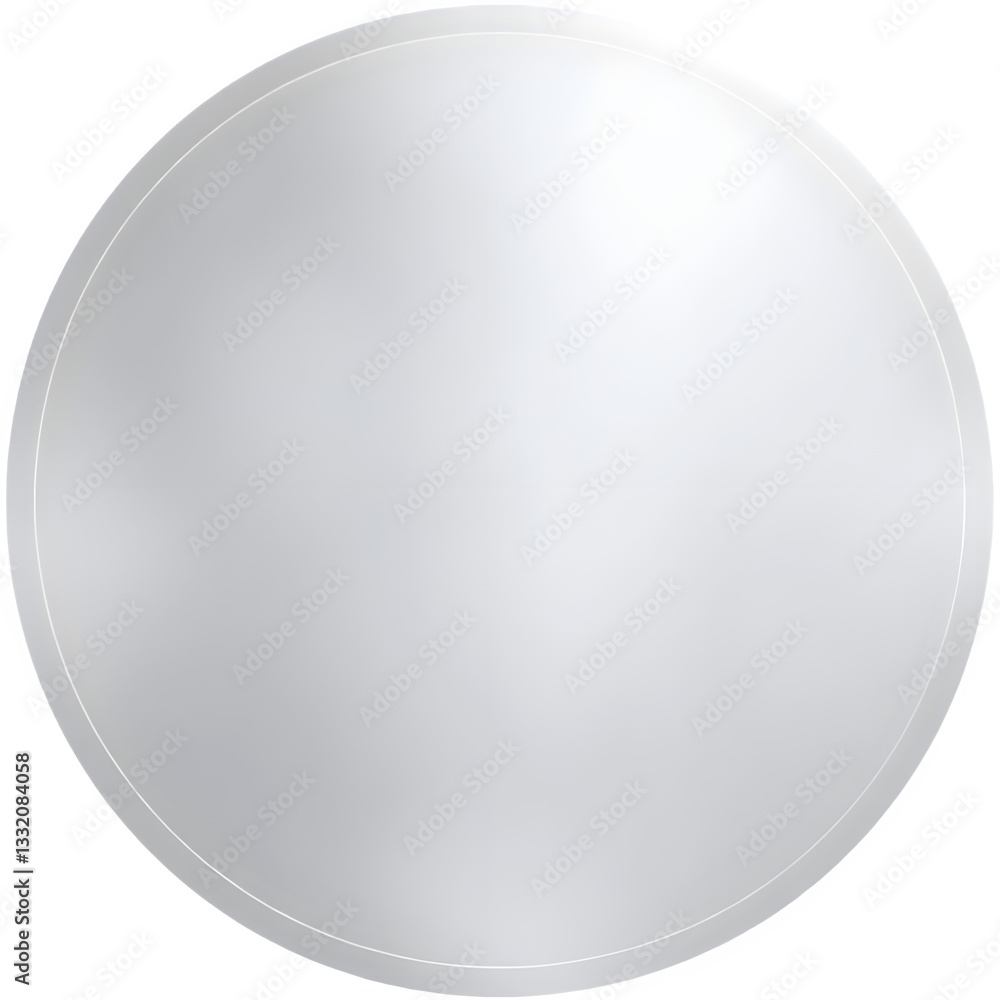 Poster a circular, smooth surface reflecting light subtly, creating a minimalistic aesthetic.