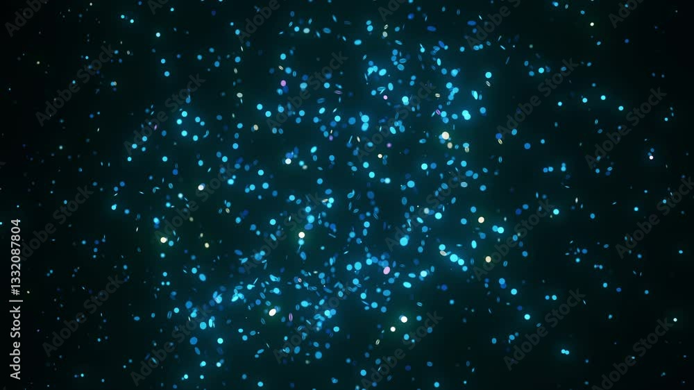 Poster glowing particles dynamically align to form a futuristic map of japan. the animation features rotati