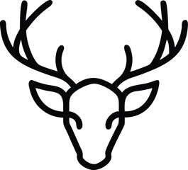 create a Deer antlers silhouette vector icon desing with a white background
