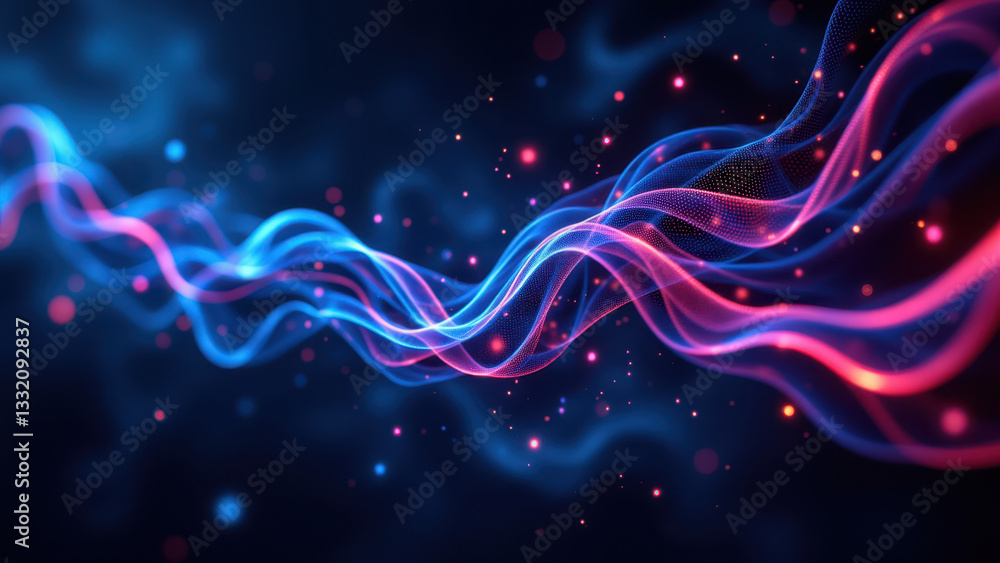 Aufkleber a dynamic abstract representation of molecular structures in a medical or scientific context.