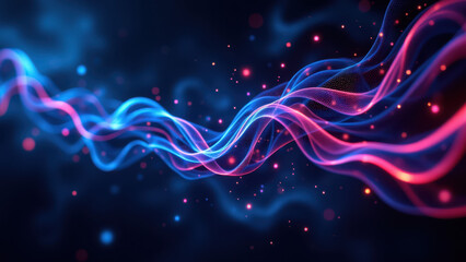 A dynamic abstract representation of molecular structures in a medical or scientific context.