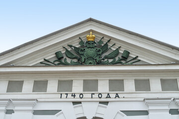 Sculpture elements of St.John's gates in Peter and Paul Fortress in Saint-Petersburg, Russia. 