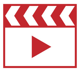 カチンコの再生マーク 赤