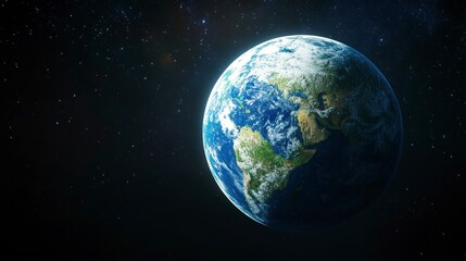 Obraz premium Earth Rotating in Space with Visible Continents and Starry Background