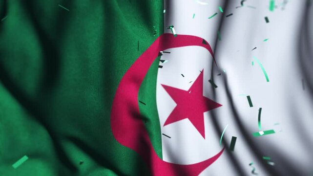waving flag of algeria independence day background