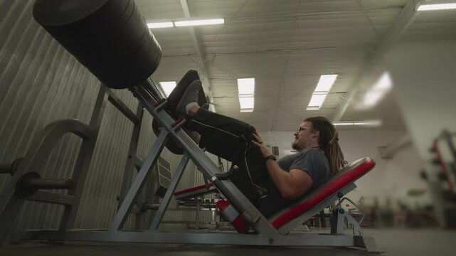 Man doing Leg press 900lbs