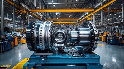 Fototapeta premium Large industrial machine part in factory.