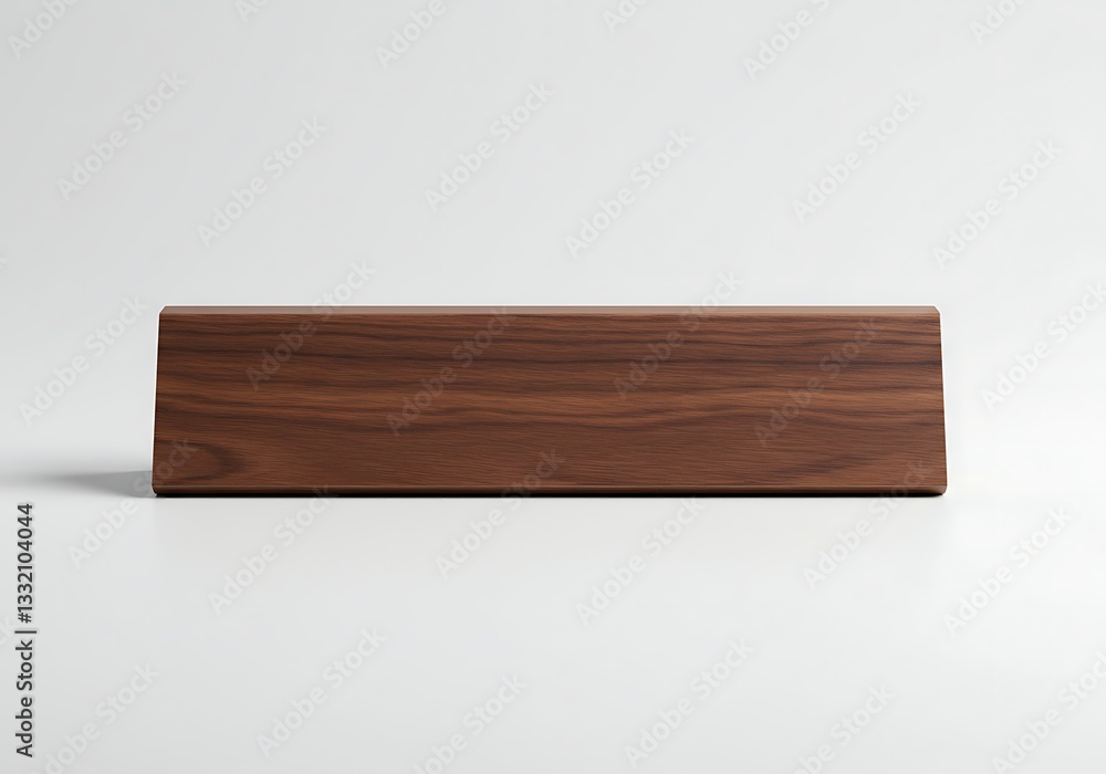 Poster isolated wooden block on white background simple minimalist object