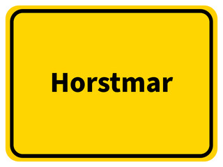 Illustration eines Stadteingangsschildes von Horstmar, einer Gemeinde des Kreises Steinfurt