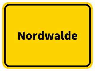 Illustration eines Stadteingangsschildes von Nordwalde, einer Gemeinde des Kreises Steinfurt