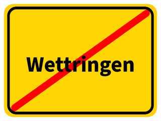 Illustration eines Stadtausgangsschildes von Wettringen, einer Gemeinde des Kreises Steinfurt
