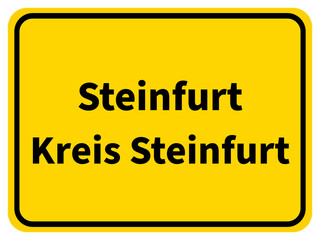 Illustration eines Stadteingangsschildes von Steinfurt, einer Gemeinde des Kreises Steinfurt