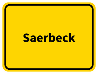 Illustration eines Stadteingangsschildes von Saerbeck, einer Gemeinde des Kreises Steinfurt