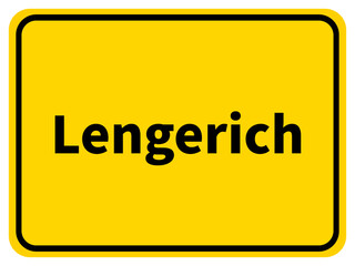 Illustration eines Stadteingangsschildes von Lengerich, einer Gemeinde des Kreises Steinfurt