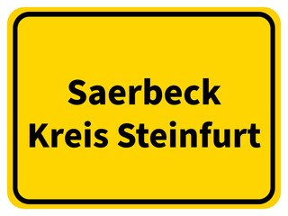 Illustration eines Stadteingangsschildes von Saerbeck, einer Gemeinde des Kreises Steinfurt