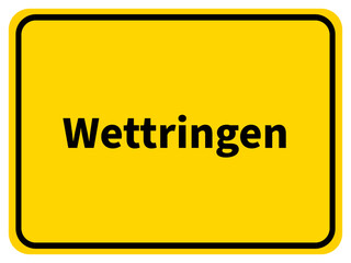 Illustration eines Stadteingangsschildes von Wettringen, einer Gemeinde des Kreises Steinfurt