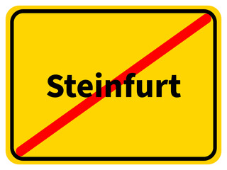 Illustration eines Stadtausgangsschildes von Steinfurt, einer Gemeinde des Kreises Steinfurt