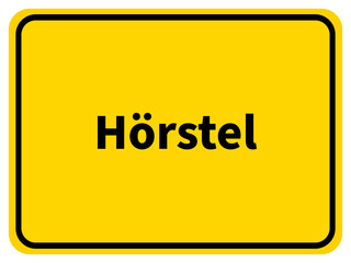 Illustration eines Stadteingangsschildes von Hörstel, einer Gemeinde des Kreises Steinfurt