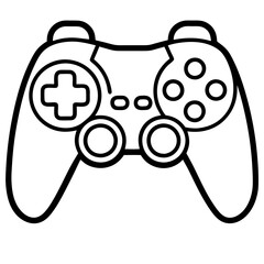Stylized Line Art of a Heart-Themed Game Controller