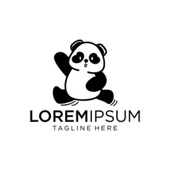 Obraz premium With a sitting pose and raised hands, this logo is perfect for brands that focus on the world of children or fun products.