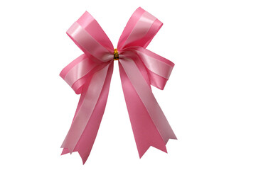 Pink ribbon isolated on white background.