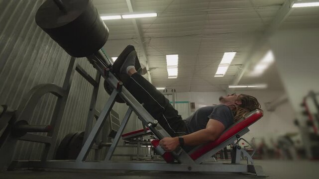 Man doing Leg press 720lbs