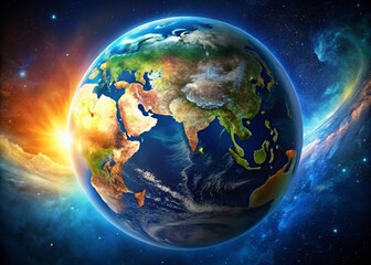 Stunning High-Resolution Planet Earth From Space: Detailed View of Continents and Oceans