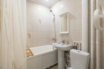 modern bathroom room with toilet and washing machine