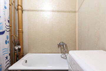 modern bathroom room with toilet and washing machine