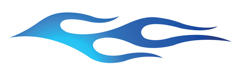 Fire flames racing electric car decal vector art graphic. Burning tire and flame sports car body side vinyl decal.