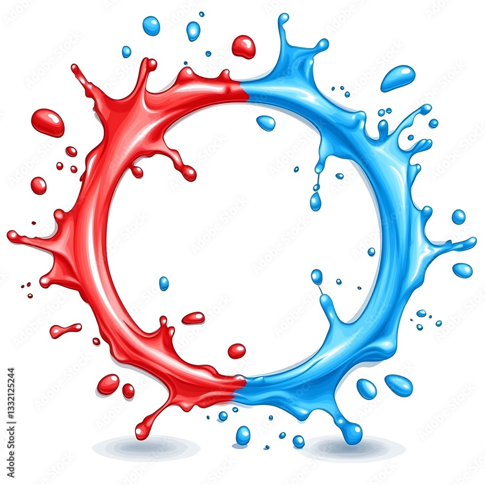Poster A colorful artistic splash forms a circular creative design element