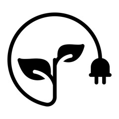 green energy glyph icon