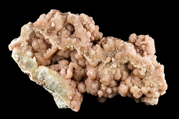 Cobaltocalcite mineral with pink botryoidal formations.