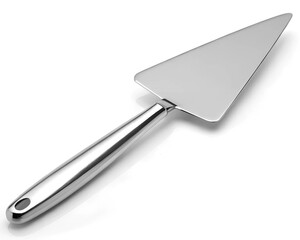 A Sleek, Silver Cake Server, Poised For The Perfect Slice, Ready To Grace A Celebratory Gathering With Its Elegant Design And Smooth, Reflective Surface