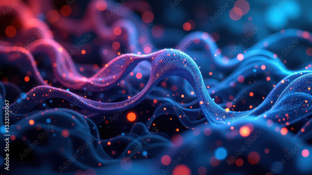Poster dynamic medical concept with abstract molecular structures.