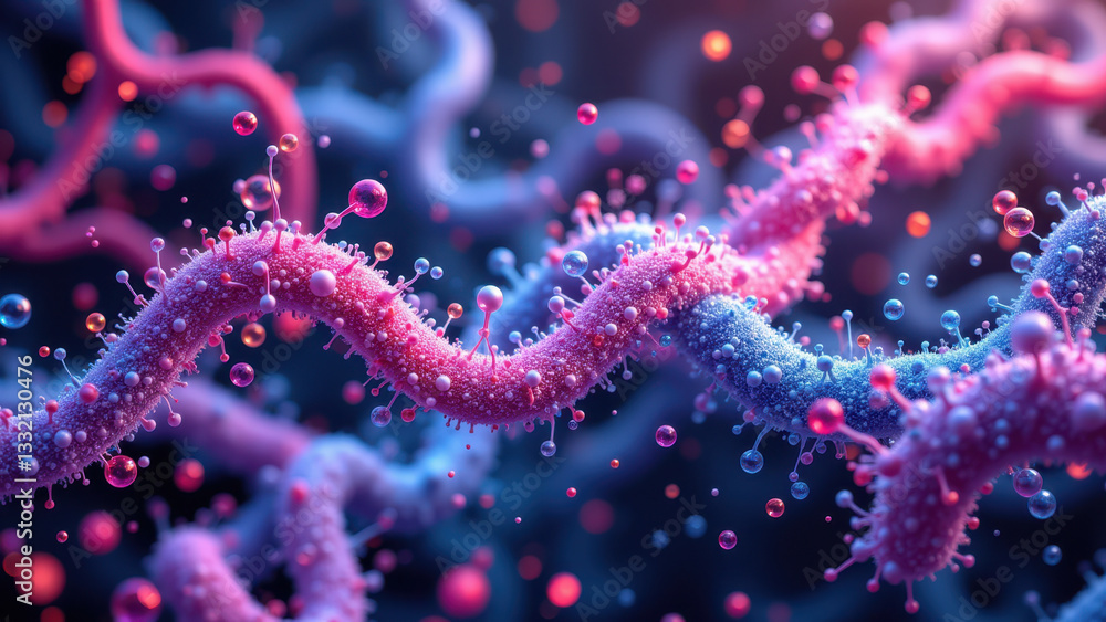 Poster stunning 3d rendering of a brain neural network with vibrant colors and intricate details.