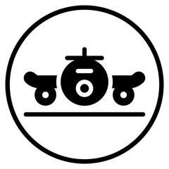 plane glyph icon