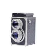 Twin Lens Reflex Cameras Isolated On White Background