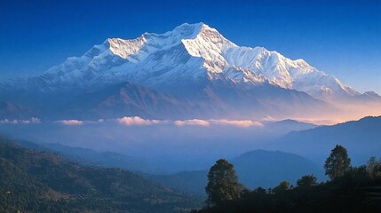 Majestic Mountain Sunrise View