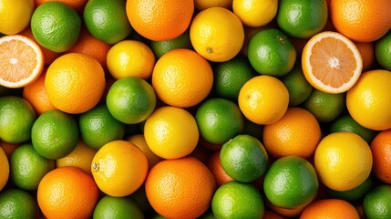 Colorful assortment of citrus fruits on display