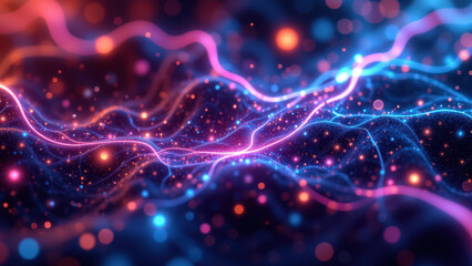 A mesmerizing 3D rendering of a molecular structure with vibrant colors and intricate patterns.