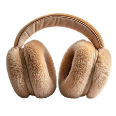 A Set of Woolen Earmuffs with Plush Padding Isolated on Transparent Background