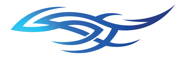 Blue flame electric sport car speed decal vinyl sticker. Racing car tribal fire flames vector art graphic.