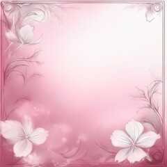 Abstract border frame of flowers in the corner of the image with space for text, blur and fade